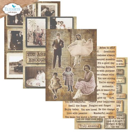 Elizabeth Craft Designs Hello You! A5 Patterned Cardstock Journal Ephemera 1 (PS01)