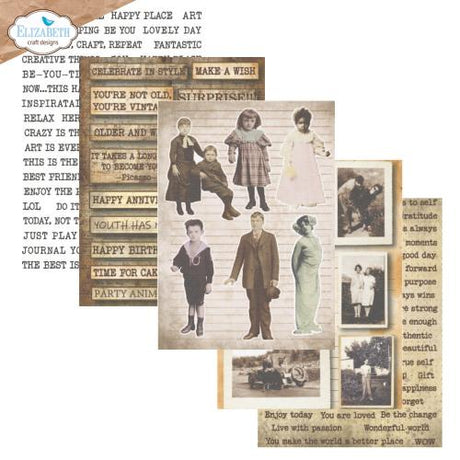 Elizabeth Craft Designs Hello You! A5 Patterned Cardstock Journal Ephemera 1 (PS01)