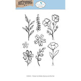 Elizabeth Craft Designs Hello You! Stamp and Die Set Flower Scribbles (CSD441)