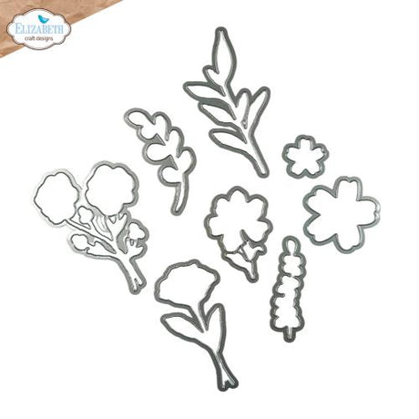 Elizabeth Craft Designs Hello You! Stamp and Die Set Flower Scribbles (CSD441)