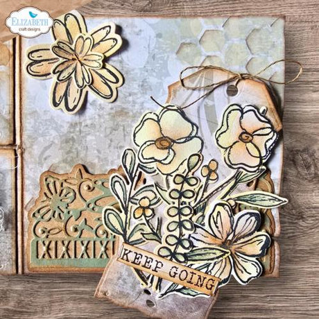 Elizabeth Craft Designs Hello You! Stamp and Die Set Flower Scribbles (CSD441)