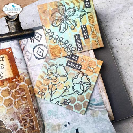 Elizabeth Craft Designs Hello You! Stamp and Die Set Flower Scribbles (CSD441)