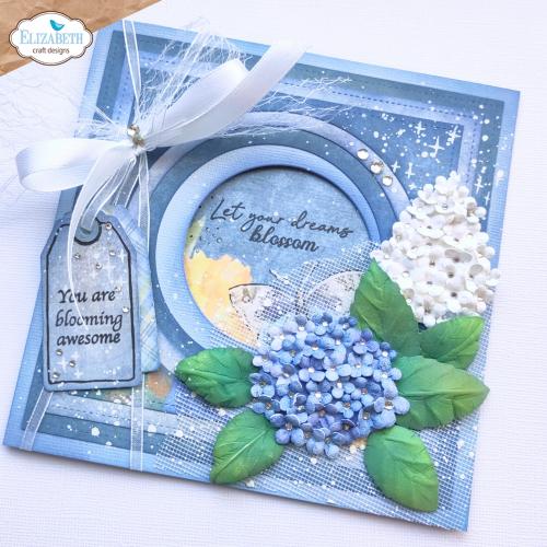 Elizabeth Craft Designs Beautiful Blooms Die Stitched Squares and Circles by Paper Flowers (2350)
