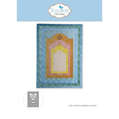 Elizabeth Craft Designs Beautiful Blooms Die Stitched Rectangles and Labels by Paper Flowers (2349)