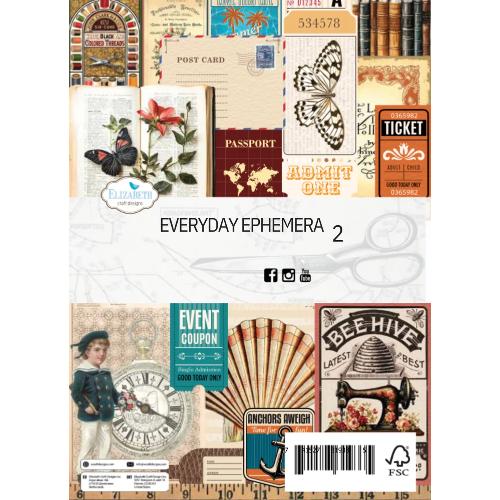 Elizabeth Craft Designs Rest & Relaxation A5 Patterned Cardstock Everyday Ephemera 2 by Everyday Memories (PS03)