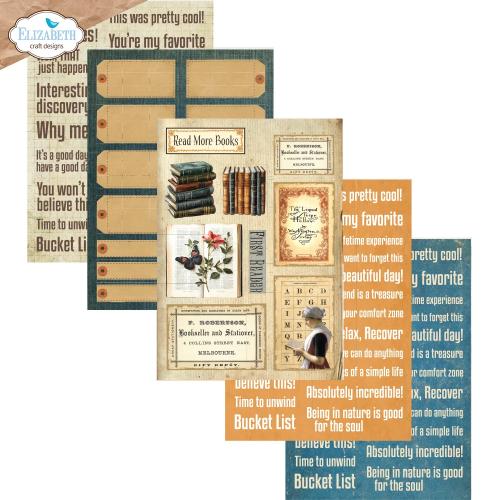 Elizabeth Craft Designs Rest & Relaxation A5 Patterned Cardstock Everyday Ephemera 2 by Everyday Memories (PS03)