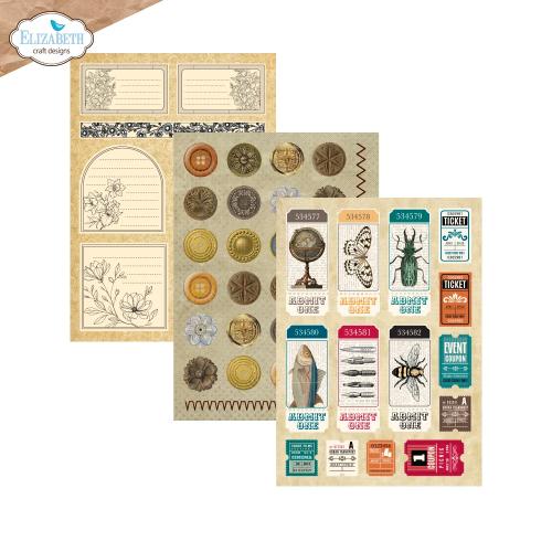 Elizabeth Craft Designs Rest & Relaxation A5 Patterned Cardstock Everyday Ephemera 2 by Everyday Memories (PS03)