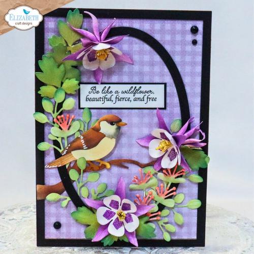 Elizabeth Craft Designs Bloom Wildly Stamps Bloom Wildy Sentiments by Paper Flowers (CS460)