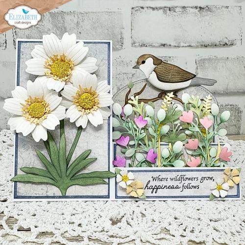 Elizabeth Craft Designs Bloom Wildly Stamps Bloom Wildy Sentiments by Paper Flowers (CS460)