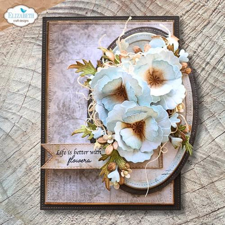 Elizabeth Craft Designs Bloom Wildly Die Stitched Ovals by Paper Flowers (2381)