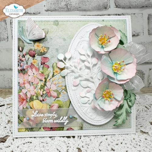 Elizabeth Craft Designs Bloom Wildly Die Stitched Ovals by Paper Flowers (2381)