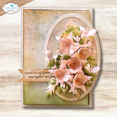 Elizabeth Craft Designs Bloom Wildly Die Stitched Ovals by Paper Flowers (2381)