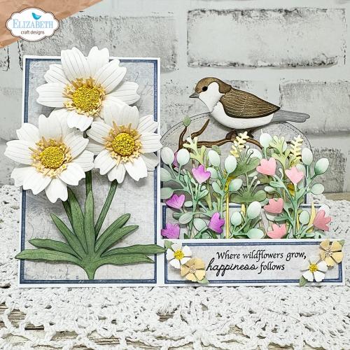 Elizabeth Craft Designs Bloom Wildly Die Floral Greenery 4 by Paper Flowers (2379)
