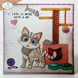 Elizabeth Craft Designs Meet the Cats Die Cat Scratching Post by Cute & Whimsical (2373)