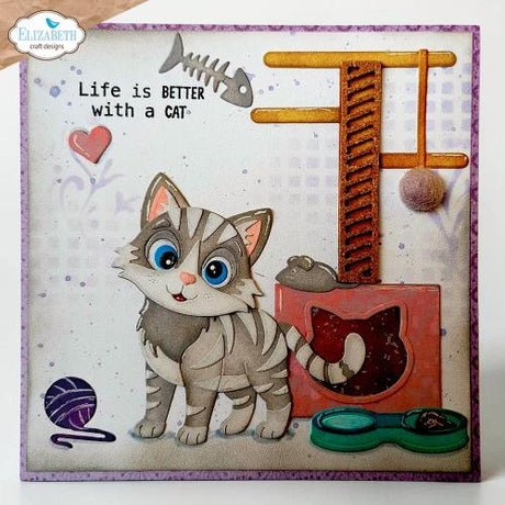 Elizabeth Craft Designs Meet the Cats Die Cat Scratching Post by Cute & Whimsical (2373)