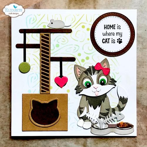 Elizabeth Craft Designs Meet the Cats Die Cat Scratching Post by Cute & Whimsical (2373)