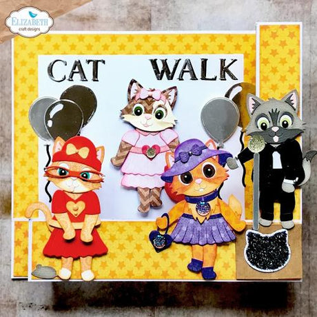Elizabeth Craft Designs Meet the Cats Die Cat Clothing Accessories by Cute & Whimsical (2372)