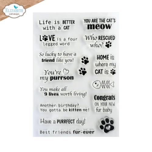 Elizabeth Craft Designs Meet the Cats Stamps Cat Sentiments by Cute & Whimsical (CS459)
