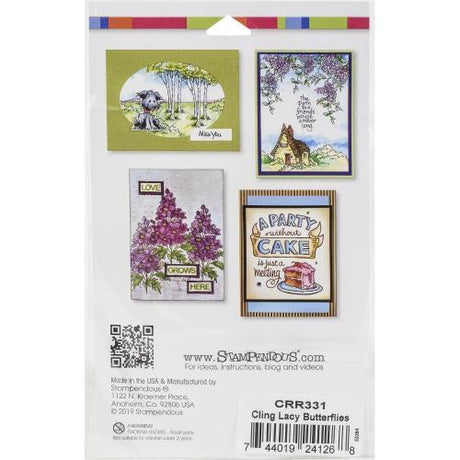 Stampendous Cling Stamp Lacy Butterflies - CRR331