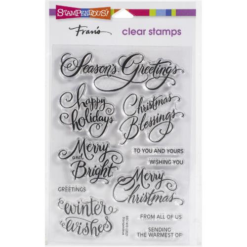 Stampendous Perfectly Clear Stamps-Brushed Greetings - SSC1419