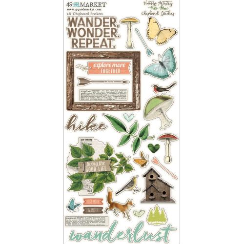 Vintage Artistry Hike More Chipboard Stickers 6"X12"