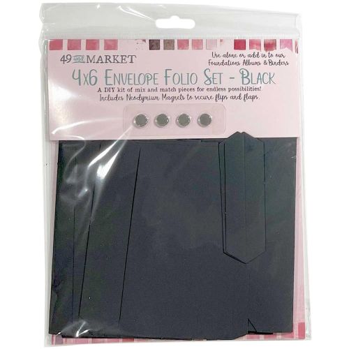 49 And Market Foundations 4"X6" Envelope Folio Set Black