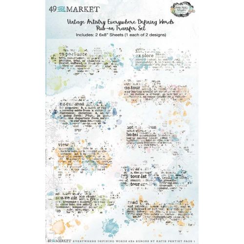 49 & Market Vintage Artistry Everywhere Rub-Ons 6"X8" 2/Sheets Defining Words