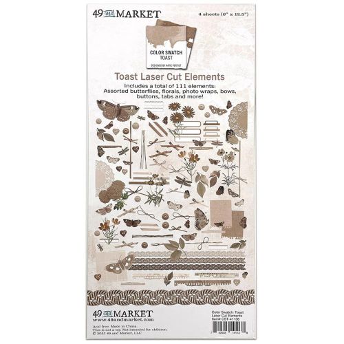 49 & Market Color Swatch: Toast Laser Cut Outs Elements - Postage as per Actual