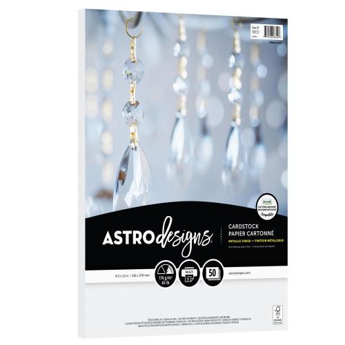 Neenah Astrodesigns 65lb Metallic Cardstock 8.5"X11" 50/Pkg Metallic White Gold