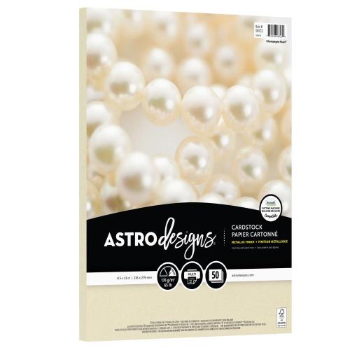 Neenah Astrodesigns 65lb Metallic Cardstock 8.5"X11" 50/Pkg Champagne Pearl
