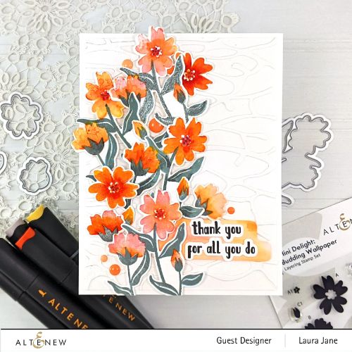 Altenew - Mini Delight: Budding Wallpaper Stamp & Die Set