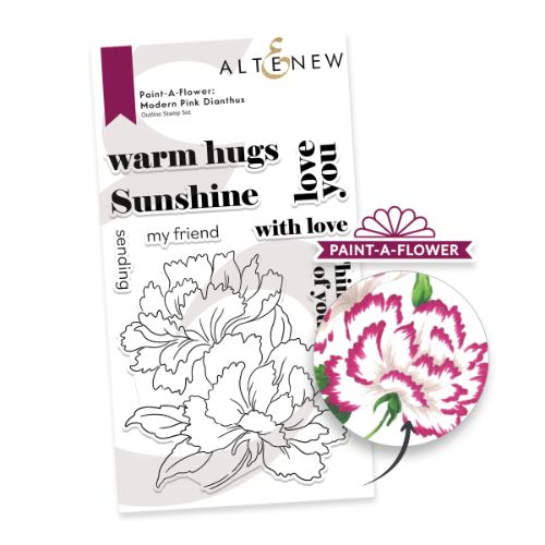 Altenew - Paint-A-Flower: Modern Pink Dianthus Outline Stamp Set