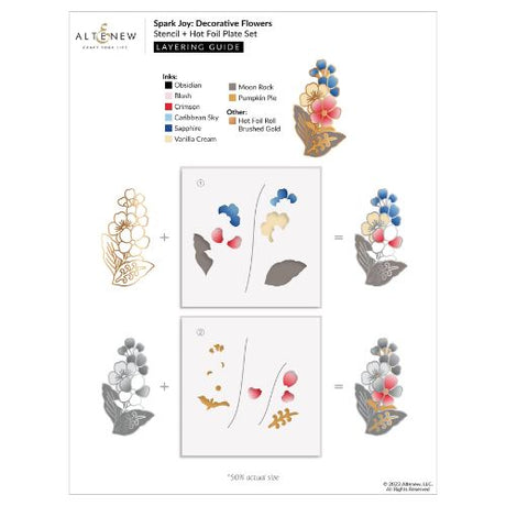Altenew - Spark Joy: Decorative Flowers & Add-on Die Bundle - Postage as per Actual