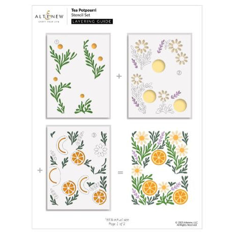 Altenew - Tea Potpourri Stencil Set (5 in 1)