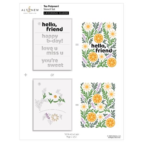 Altenew - Tea Potpourri Stencil Set (5 in 1)