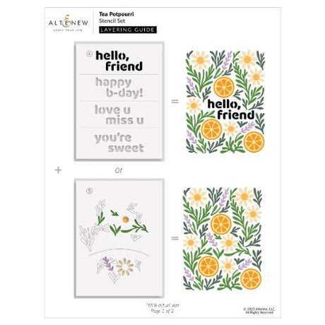 Altenew - Tea Potpourri Stencil Set (5 in 1)
