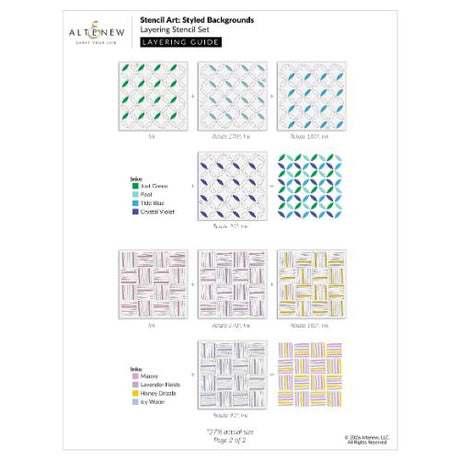 Altenew - Stencil Art: Styled Backgrounds Layering Stencil Set (6 in 1)