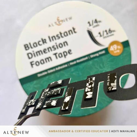 Altenew - Black Instant Dimension Foam Tape - 1/16'' x 1/4'' x 15m - Postage as per Actual