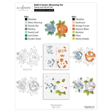 Altenew - Build-A-Garden: Blossoming Trio & Add-on Die Bundle - Postage as per Actual