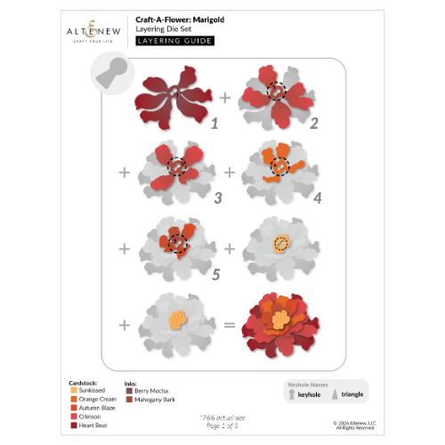 Altenew - Craft-A-Flower: Marigold Layering Die Set - Postage as per Actual