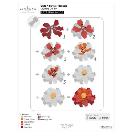 Altenew - Craft-A-Flower: Marigold Layering Die Set - Postage as per Actual