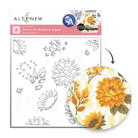 Altenew - Stencil Art: Botanical Argyle & Add-on Die Bundle - Postage as per Actual
