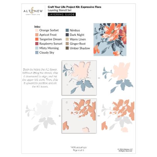 Altenew - Craft Your Life Project Kit: Expressive Flora & Add-on Die Bundle - Postage as per Actual