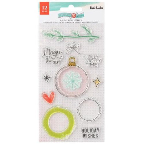 Vicki Boutin Peppermint Kisses Stamps Acrylic Holiday Wishes (11pcs) (34021948)