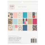 American Crafts - Pink Paislee Double-Sided Paper Pad 6"X8" 36/Pkg Gold Foil, Joyful Notes