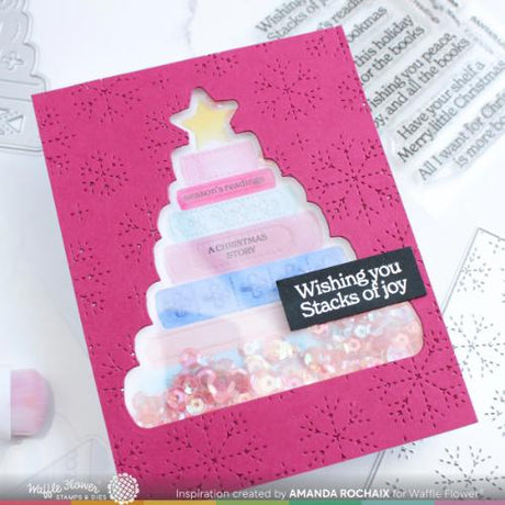 Waffle Flower - Merry Bookmas Die-n-stencil