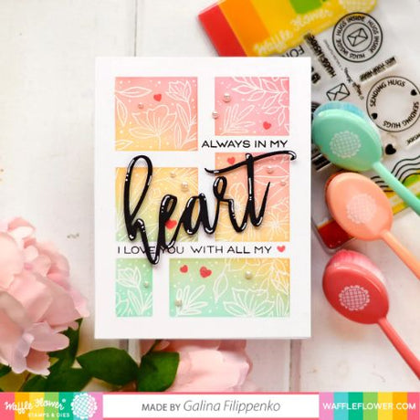 Waffle Flower - Postage Collage Coloring Stencil