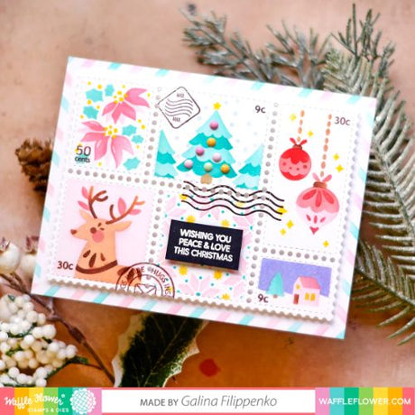 Waffle Flower - Postage Collage Coloring Stencil