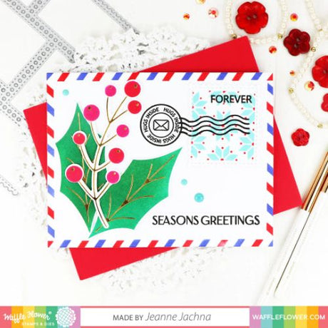 Waffle Flower - Postage Collage Coloring Stencil