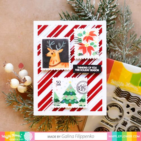 Waffle Flower - Postage Collage Christmas Stencil